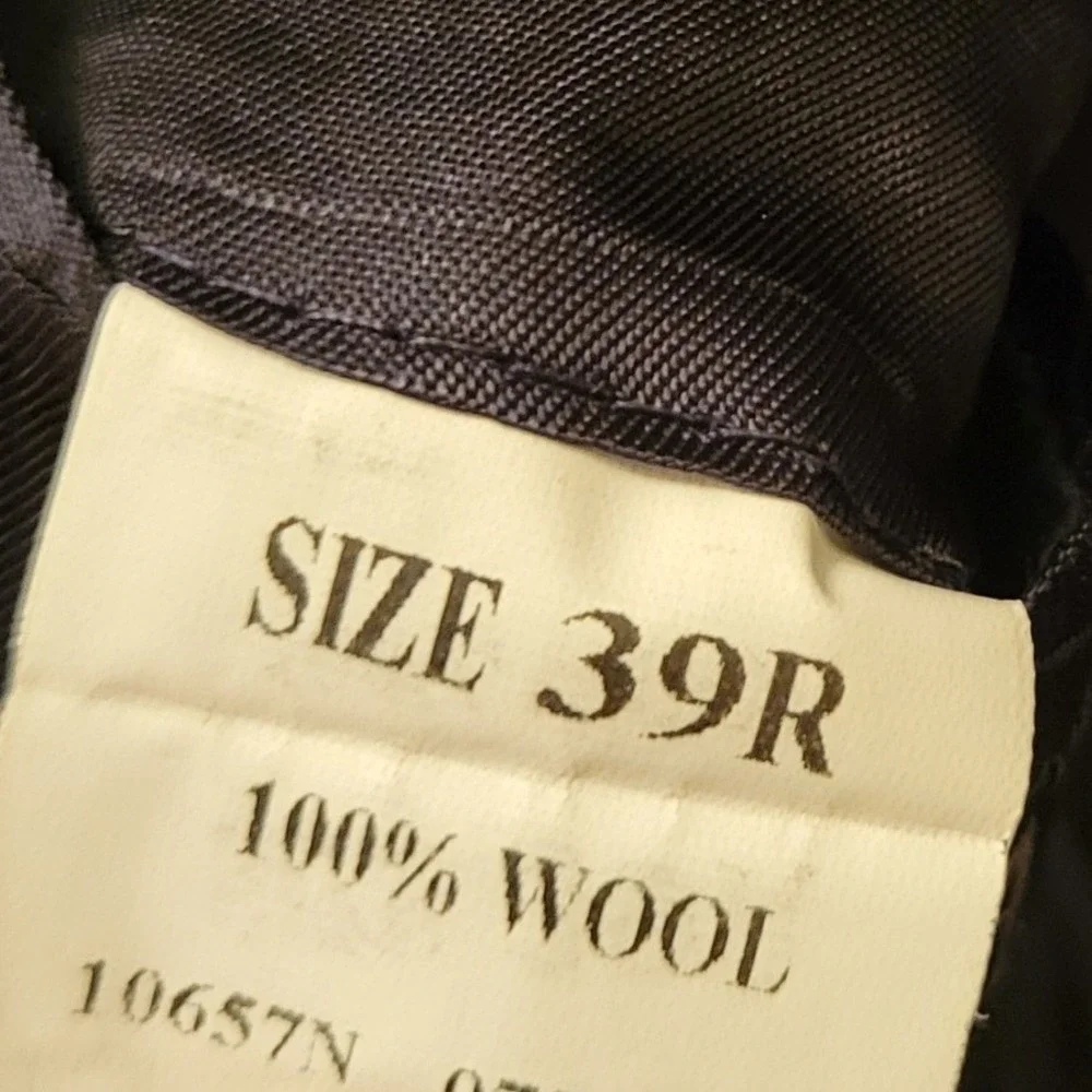 Jos A Bank 39R Suit Black Wool Preppy Jacket Pants 2 Pc Classic Mob Boss Dapper